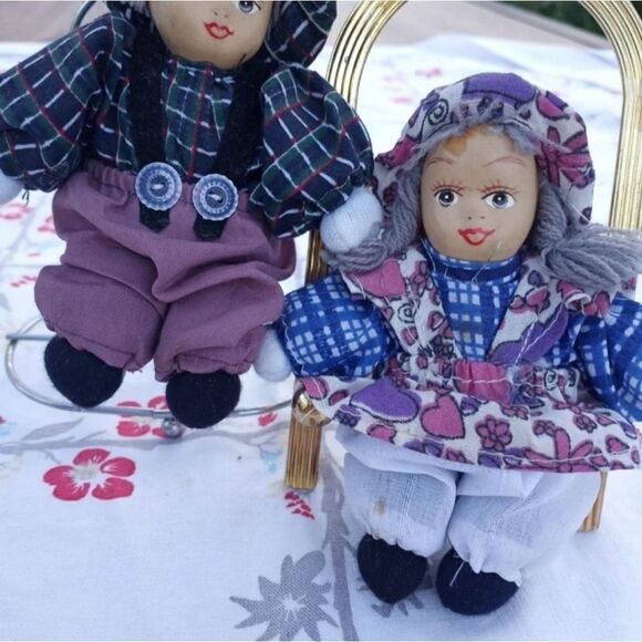 Lot Of 4 Small Sand  Body Dolls 2 Fermers( Couple)& 2 CowboysSmall Sand Body - Picture 9 of 9
